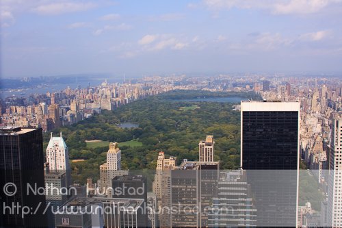 Looking north towards Central Park from the top of the Rockefell